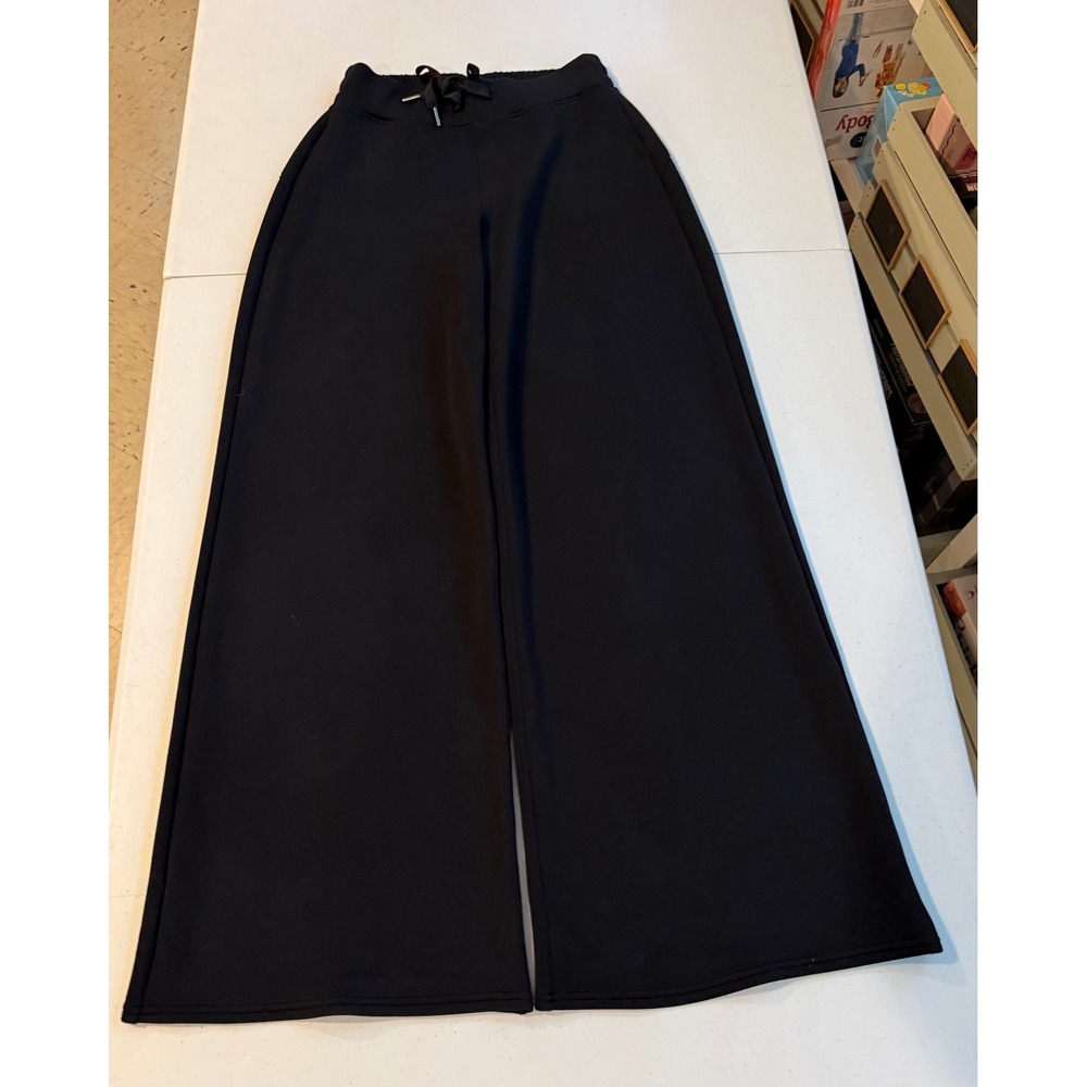 Spanx AirEssentials Wide Leg Pants Black 50239R Small Petite Drawstring Lounge